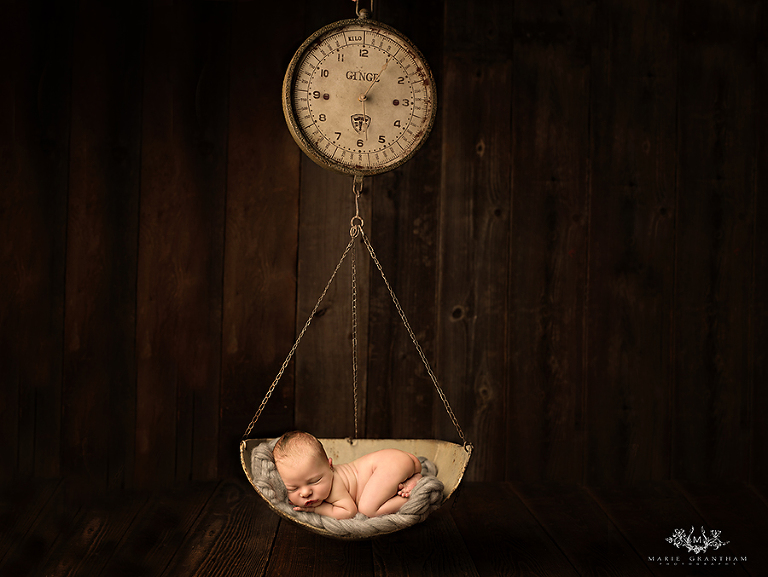 newborn baby scale photography prop