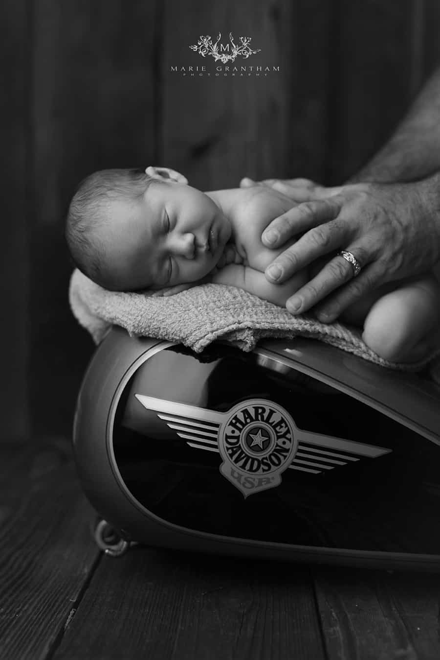 harley davidson newborn photos Marie Grantham Photography