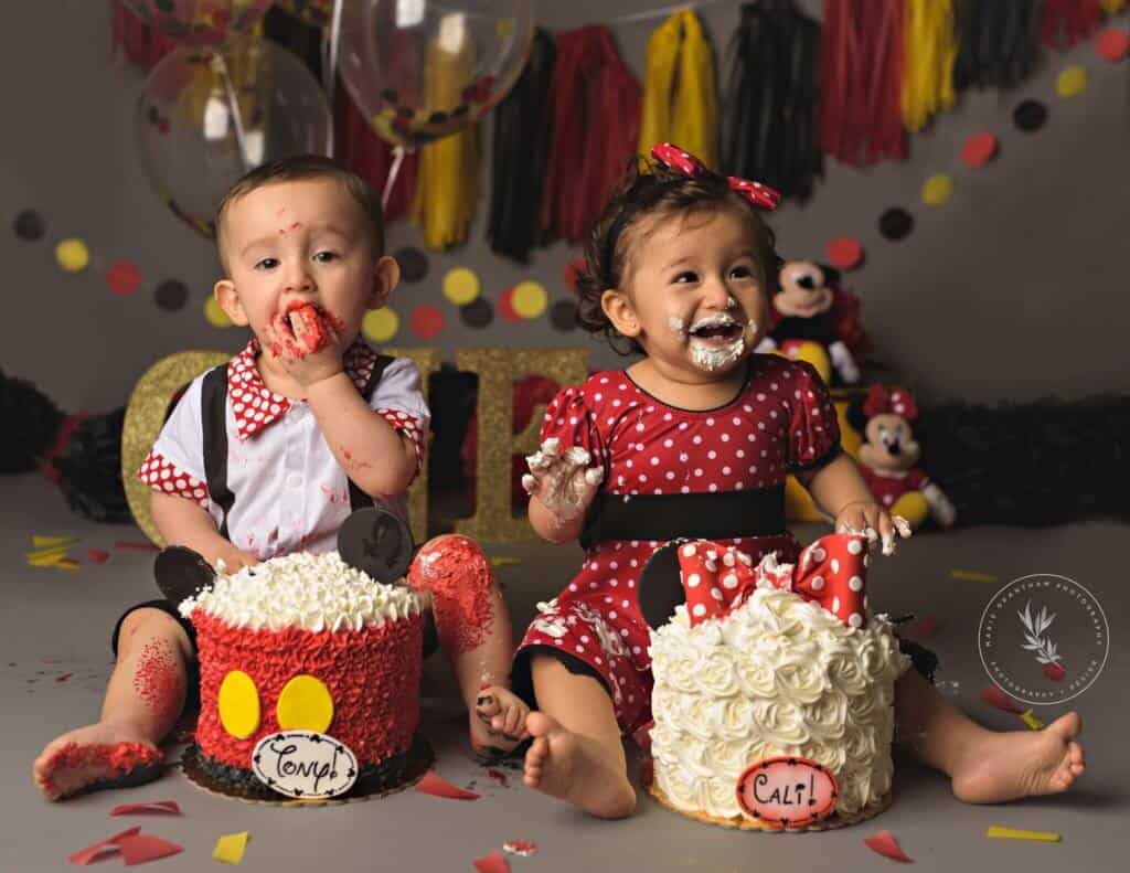 marie grantham Photography first birthday cake smash photographer Las Vegas mickey mouse first birthday theme