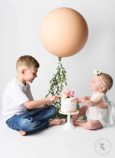 Baby Cake Smash Photographer Las Vegas Boho Cake Smash playful