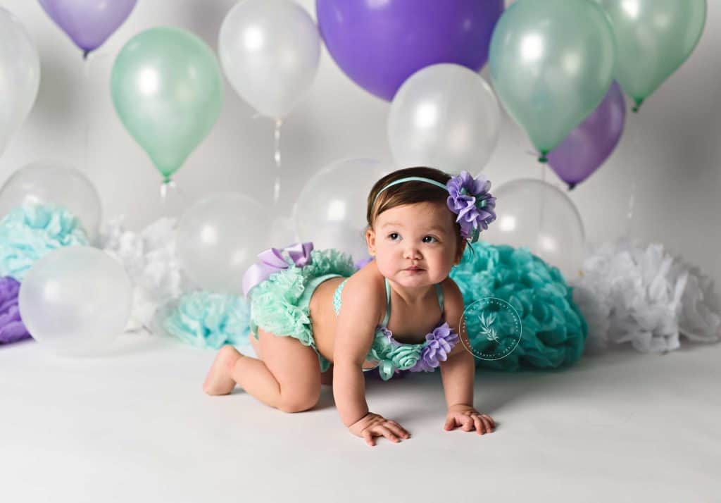 Cake smash First birthday photographer Las Vegas little mermaid