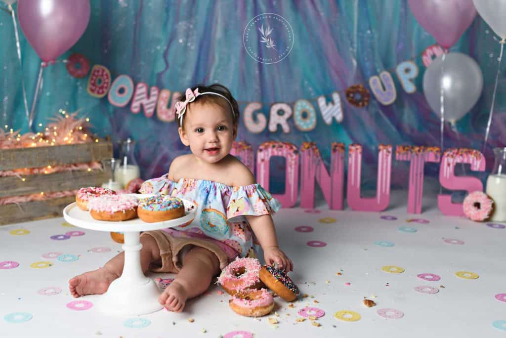 marie grantham Photography baby smash cake photographer Las Vegas donut cake smash